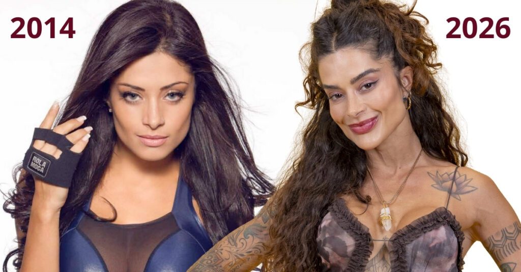 Aline Campos Antes (2014) e Depois (2026)