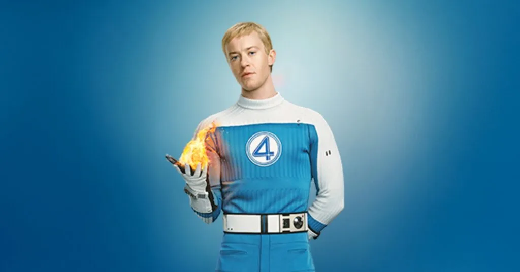 Joseph Quinn como Johnny Storm / Tocha Humana