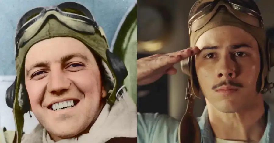 História Real de Midway: Filme da Batalha que Salvou os EUA é 90% VERÍDICO 8 Ajudante de Mecânico de Aviação Bruno Gaido (Nick Jonas)