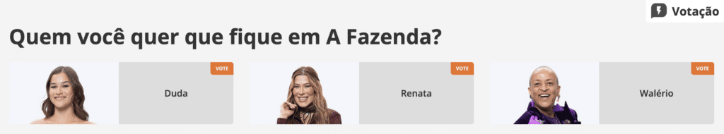 Quem você quer que fique em A Fazenda?