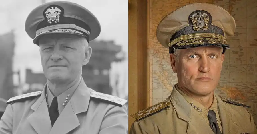 História Real de Midway: Filme da Batalha que Salvou os EUA é 90% VERÍDICO 7 Almirante Chester W. Nimitz (Woody Harrelson)