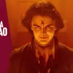 Ambiente sombrio com figura misteriosa.