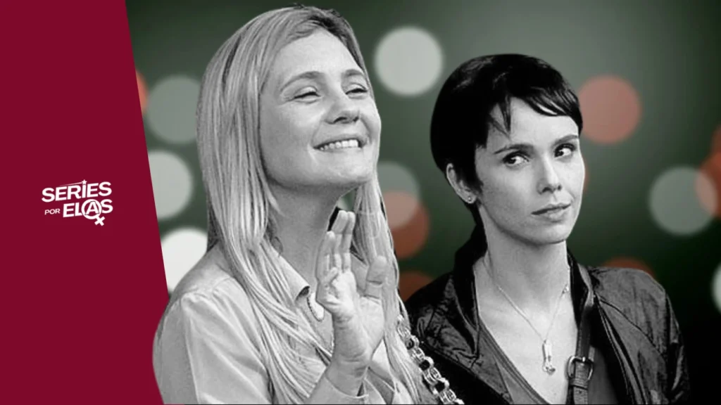 Nina e Carminha em Avenida Brasil com fundo desfocado.