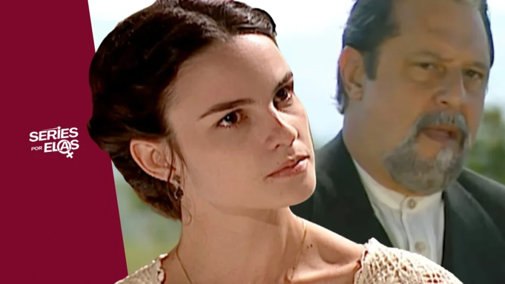 Resumo Terra Nostra: O coronel Gumercindo, com expressão de fúria e autoritarismo, confronta sua filha Rosana