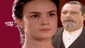 Resumo Terra Nostra: O coronel Gumercindo, com expressão de fúria e autoritarismo, confronta sua filha Rosana